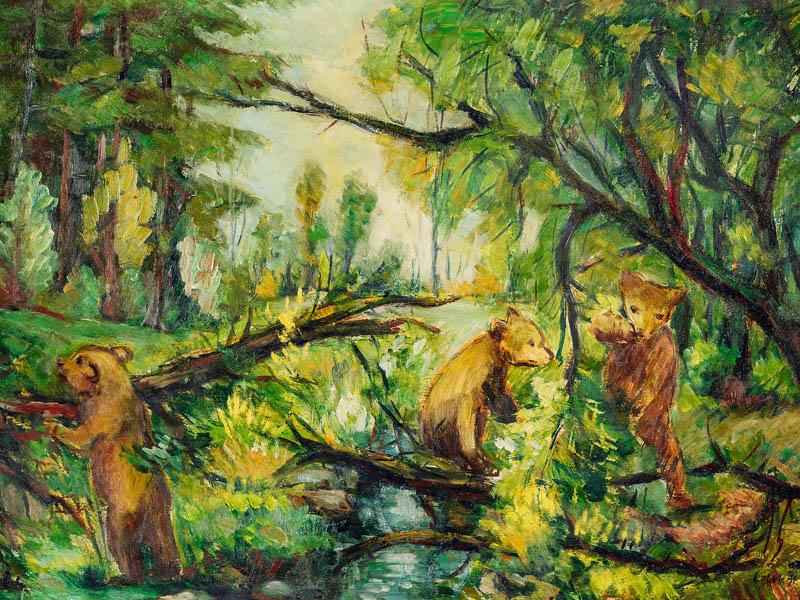 Bärenfamilie im Wald